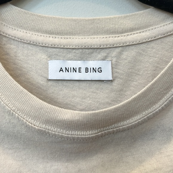 Anine Bing Lennon Tee in Stone sz small - Picture 4 of 5